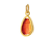 carnelian pendant gem, gold dipped
