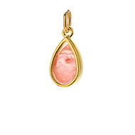 cherry quartz pendant gem, gold dipped