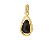 black onyx pendant gem, gold dipped