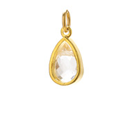 rock crystal pendant gem, gold dipped