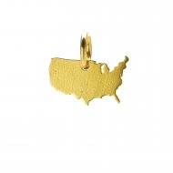 USA charm, gold dipped