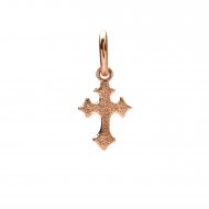 gothic cross charm, rose gold