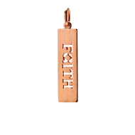"faith" word charm, rose gold dipped