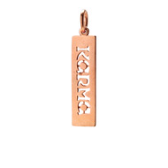 "karma" word charm, rose gold dipped