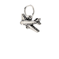 airplane charm, sterling silver