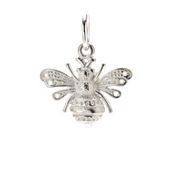 bee charm, sterling silver
