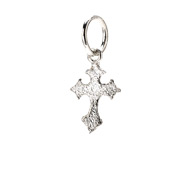 gothic cross charm, sterling silver