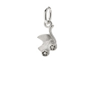 baby carriage charm, sterling silver