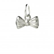 ribbon bow charm, sterling silver