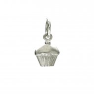 cupcake charm, sterling silver