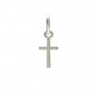 simple cross charm, sterling silver