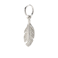 feather charm, sterling silver