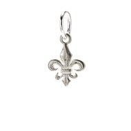 fleur de lis charm, sterling silver
