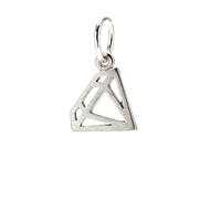 diamond charm, sterling silver