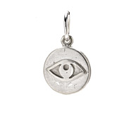 eye charm, sterling silver