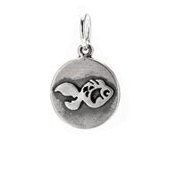 fish charm, sterling silver