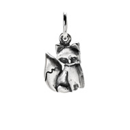 fox charm, sterling silver