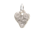 stone heart charm, gold dipped