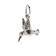 hummingbird charm, sterling silver