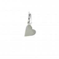 sideways heart charm, sterling silver