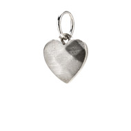 faceted heart charm, sterling silver