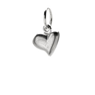 full heart charm, sterling silver