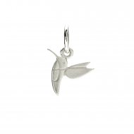 hummingbird charm, sterling silver