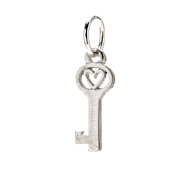 heart key charm, sterling silver