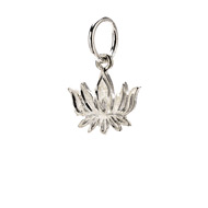 lotus charm, sterling silver
