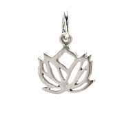 rising lotus charm, sterling silver
