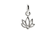 happy lotus charm, sterling silver