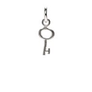 simple key charm, sterling silver