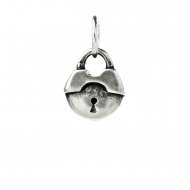 lock charm, sterling silver