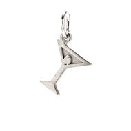 martini charm, sterling silver