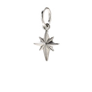 north star charm, sterling silver