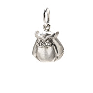 owl charm, sterling silver
