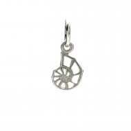 nautilus shell charm, sterling silver