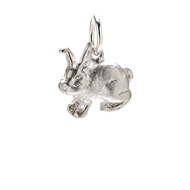 rabbit charm, sterling silver