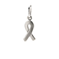 ribbon charm, sterling silver
