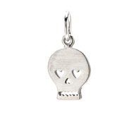 skull charm, sterling silver