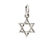 jewish star charm, sterling silver