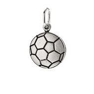 soccer ball charm, sterling silver