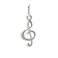 treble clef charm, sterling silver