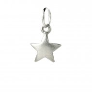 full star charm, sterling silver