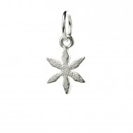 star flower charm, sterling silver