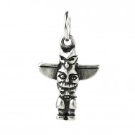totem pole charm, sterling silver