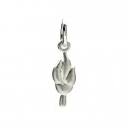 torch charm, sterling silver