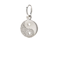 yin yang charm, sterling silver