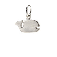 whale charm, sterling silver