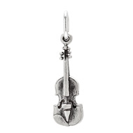 violin charm, sterling silver
